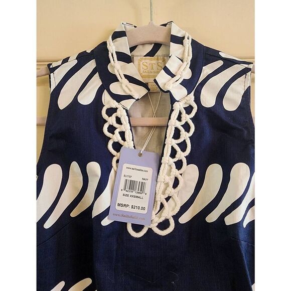 Sail to Sable NWT xxs navy  and white sheath dress - Picture 3 of 8